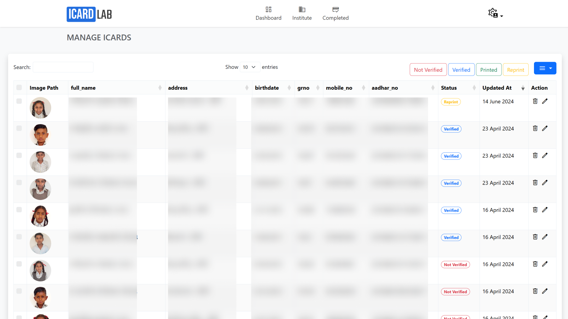 iCardLab production workflow screenshot